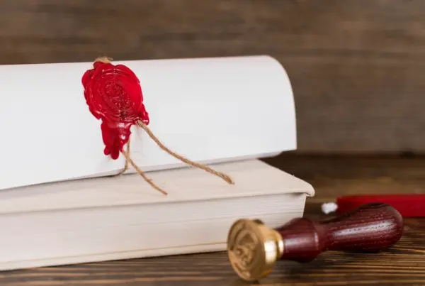 Testamento sigillato con ceralacca su documento legale – Troncalegal